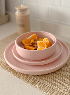 PLATO LÍNEA JASPEADA CERÁMICA ROSE - Mama al Mando