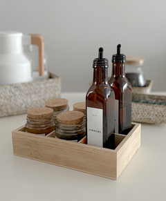 CAJA DE BAMBOO s/ TAPA CON 6 DIV. - tienda online