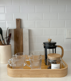 BANDEJA DE BAMBU RECTANGULAR CON BORDES REDONDEADOS - comprar online