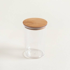 RECIPIENTE 1500 ml REDONDO ACRILICO TAPA MADERA en internet