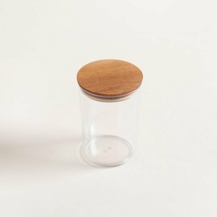 RECIPIENTE 900 ml REDONDO ACRILICO TAPA MADERA en internet