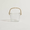 HIELERA DE VIDRIO 13 cm x 9 MANIJA RATTAN