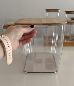 CONTENEDOR ACRILICO BIG C/ TAPA BAMBOO