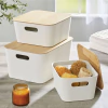 CAJA TUPPER BLANCO ORGANIZADOR TAPA BAMBOO