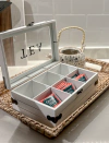 CAJA DE TE 6 DIVI. MADERA TEA