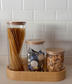 FRASCO ACRÍLICO TAPA ACRÍLICA SÍMIL MADERA - comprar online