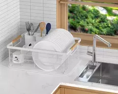 SECA PLATOS WHITE CON ASAS BAMBU - comprar online