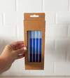 SET X4 SORBETES VIDRIO AZUL + CEPILLO LIMPIADOR