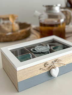 CAJA DE TE MADERA DECO - comprar online