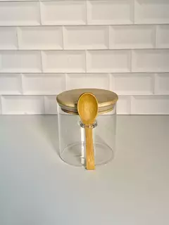 FRASCO REDONDO CON CUCHARITA BAMBU - comprar online