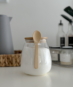 FRASCO c/ CUCHARA GRANDE TAPA BAMBOO