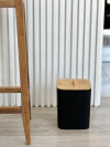 CESTO CUADRADO PLASTICO C/ TAPA BAMBOO