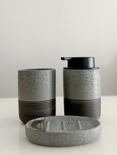 SET DE BAÑO PORCELANA GRIS