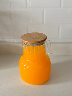 JARRITA DE VIDRIO C/ TAPA BAMBU - comprar online