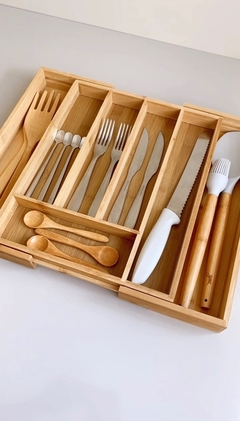 ORGANIZADOR CUBIERTOS BAMBU EXTENSIBLE - Mama al Mando