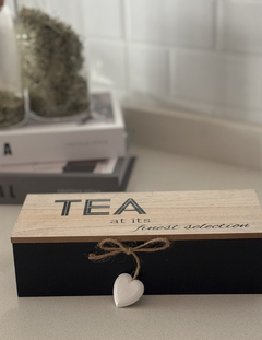 CAJA DE TE 3 DIV. BLACK HEART - comprar online
