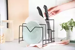 ORGANIZADOR METÁLICO TAPAS Y TABLAS NEGRO
