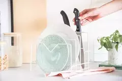 ORGANIZADOR METÁLICO TAPAS Y TABLAS BLANCO