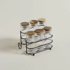 SET x6 ESPECIEROS TAPA MADERA + SOPORTE ESCALONADO