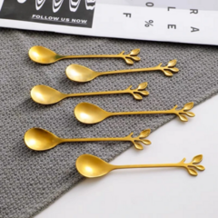 SET x6 CUCHARAS DORADAS RAMA
