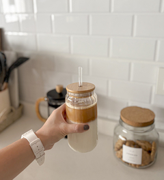 VASO ESTELA TAPA BAMBÚ c/ SORBETE 500 ml - comprar online