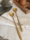 CUCHARA CORAZON DORADA 18 cm