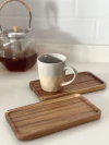 SET X2 PLATOS MADERA RECTANGULAR PARA TAZA