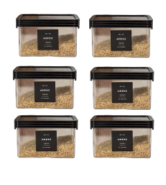 SET x6 CONTENEDORES MEDIANO BLACK 1100 cc