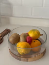 ENSALADERA FUENTE CON BASE DE MADERA