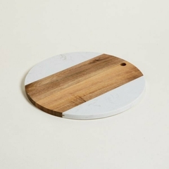 TABLA REDONDA WHITE MARMOL + MADERA 30 cm en internet