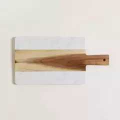 TABLA RECTA 40 cm MARMOL WHITE + MADERA - comprar online