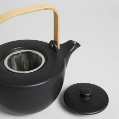 TETERA DE CERÁMICA BLACK 850ml REDONDA - comprar online