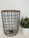 CESTO DE ALAMBRE C/ BORDE YUTE 28 cm