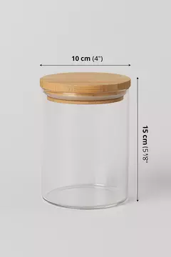 FRASCO REDONDO TAPA BAMBU 900 ml VIDRIO en internet