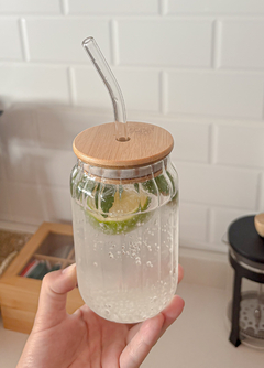 VASO ESTELA TAPA BAMBÚ C/ SORBETE 400 ml - Mama al Mando