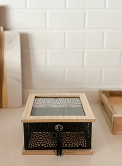 CAJA DE TE BLACK METÁLICA + MADERA