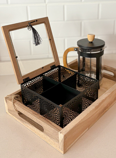 CAJA DE TE BLACK METÁLICA + MADERA - comprar online