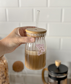VASO TAPA DE BAMBÚ APLIQUE MARIPOSA - comprar online