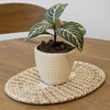 CENTRO DE MESA / INDIVIDUAL OVAL ENTRENZADO 43 cm