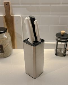 PORTA CUCHILLOS ACERO + PLASTICO - comprar online