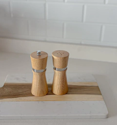SET SALERO Y PIMENTERO MADERA 15 cm