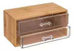 CAJA DOS CAJONCITOS ACRÍLICA + BAMBU - comprar online