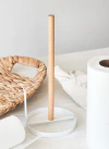 PORTA ROLLO BAMBÚ + BLANCO METAL 30 cm