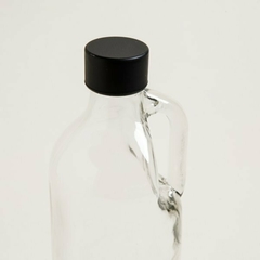 BOTELLÓN TRANSPARENTE VIDRO 1 litro TAPA BLACK - comprar online
