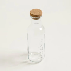 BOTELLA DE VIDRIO 1 litro TAPA CORCHO WATER en internet