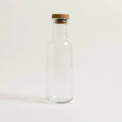 BOTELLA DE VIDRIO 1 litro TAPA CORCHO WATER - Mama al Mando