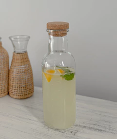 BOTELLA DE VIDRIO 1 litro TAPA CORCHO WATER - comprar online