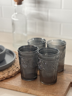 SET X6 VASOS IBIZA GREY FUME 300 ml - comprar online