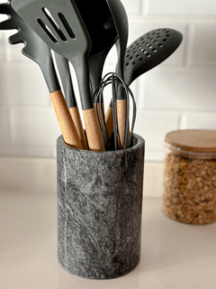 PORTA UTENSILIOS DE MÁRMOL BLACK 16 cm - Mama al Mando