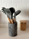 PORTA UTENSILIOS DE MÁRMOL BLACK 16 cm - comprar online
